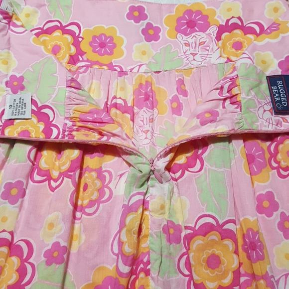 Rugged Bear two-piece cotton floral tiger sleeveless blouse gathered skirt set - Picture 6 of 8